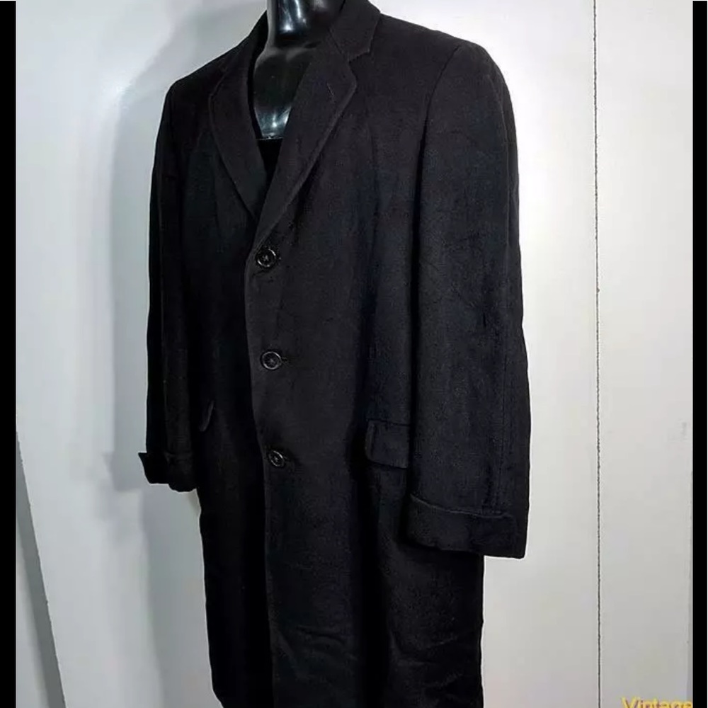 Vintage Designer Cashmere Hart Schaffner Marx Black DressCoat